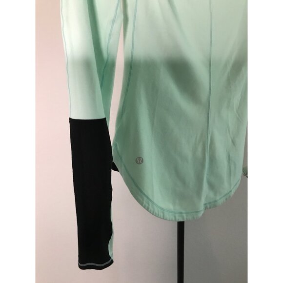 Lulu Lemon Long Sleeve Shirt | Mint Green Running Top | Size 4 | Thumb Holes - Picture 4 of 5